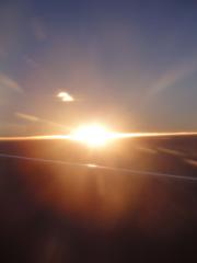 Lever de soleil sur le vol Rome-Doha 11/01/2011